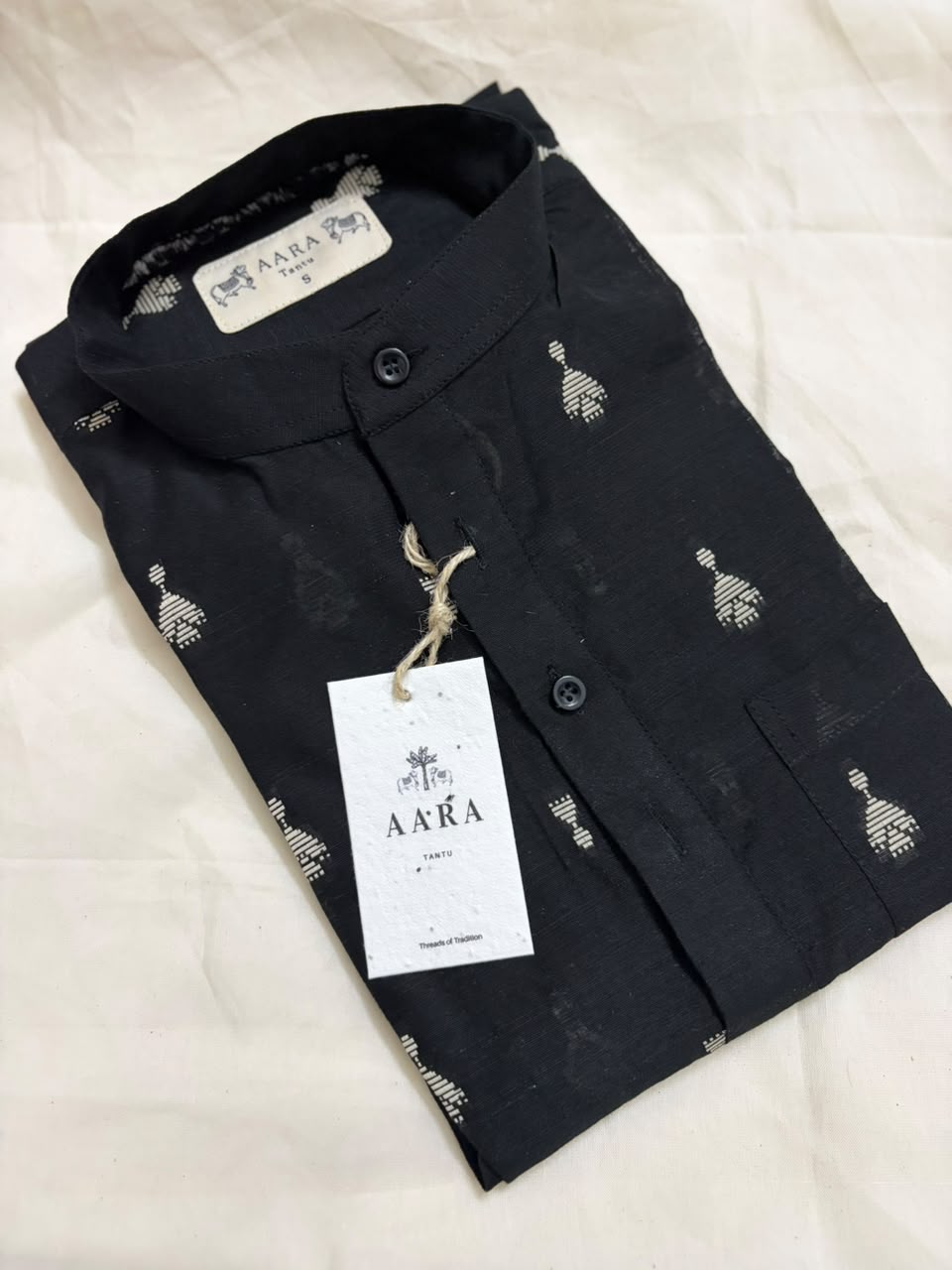 VED - Black Butta Kurta