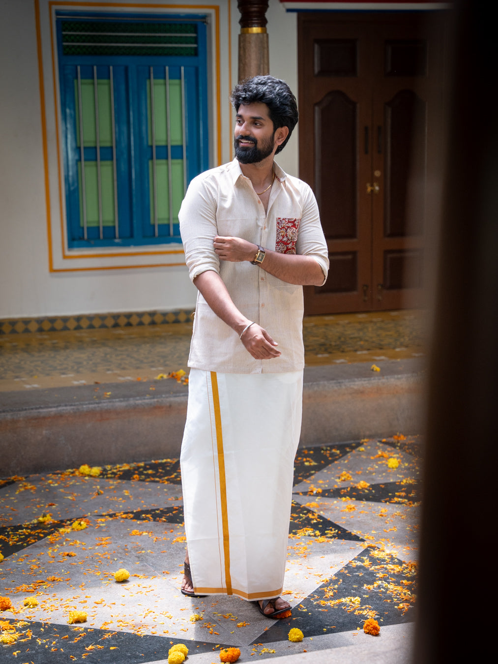 ATHARV- kalamkari detail shirt