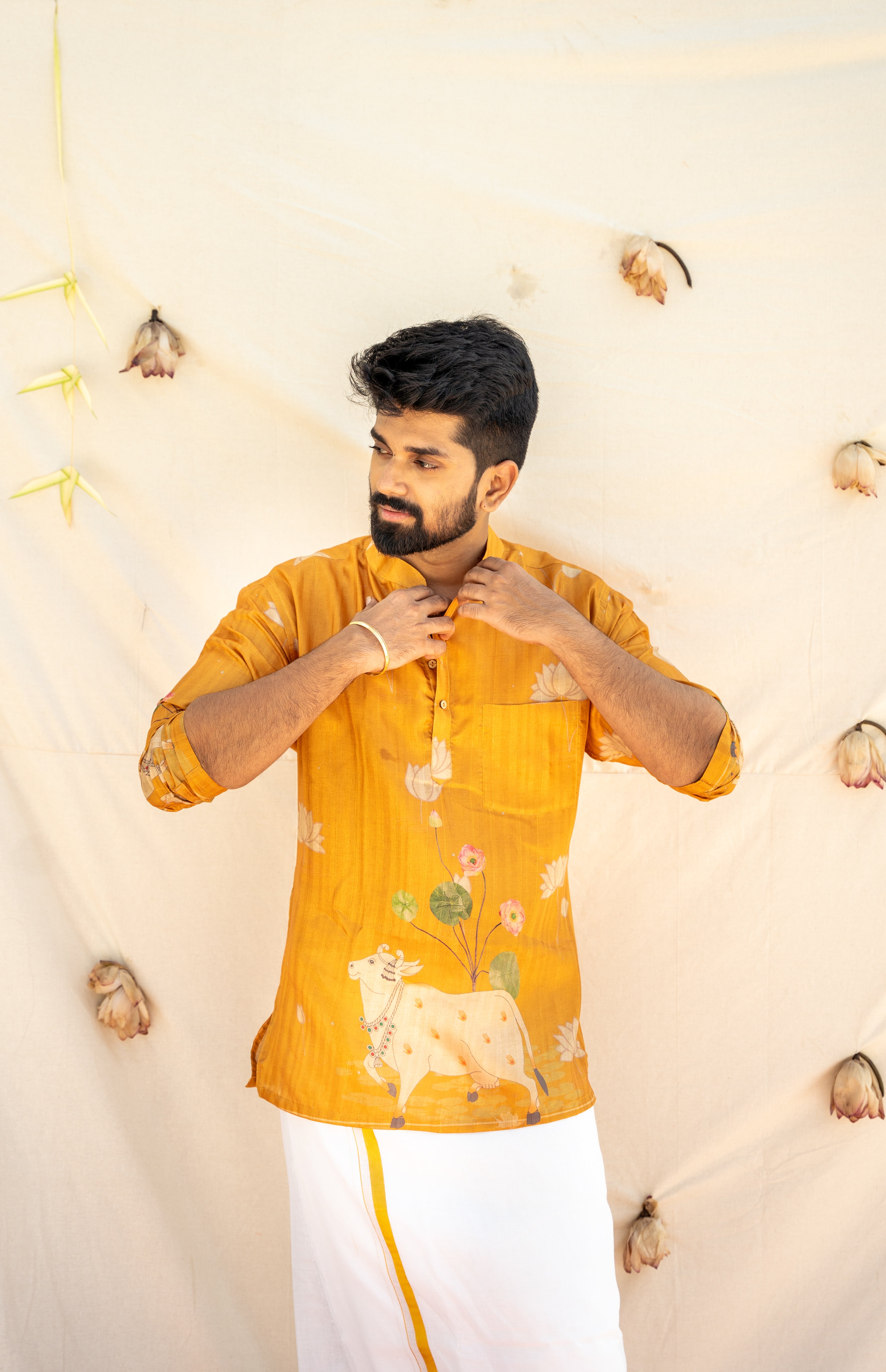 DHRUV - Pichwai Yellow Kurta