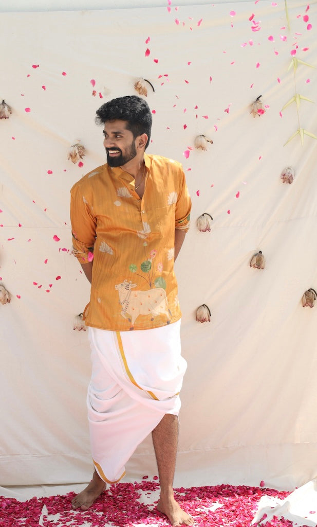 DHRUV - Pichwai Yellow Kurta