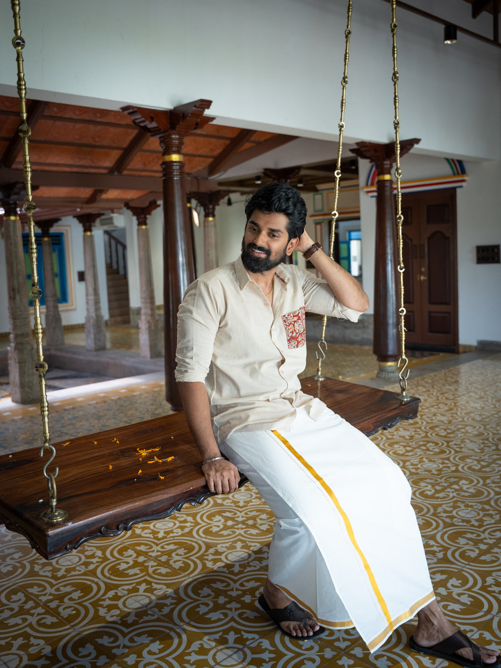 ATHARV- kalamkari detail shirt