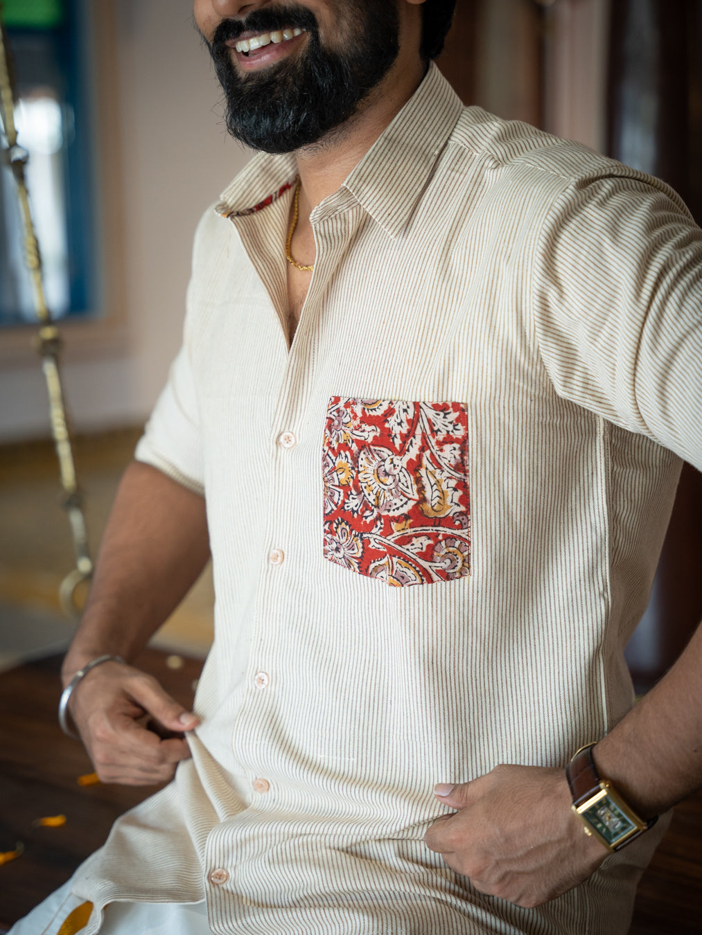 ATHARV- kalamkari detail shirt