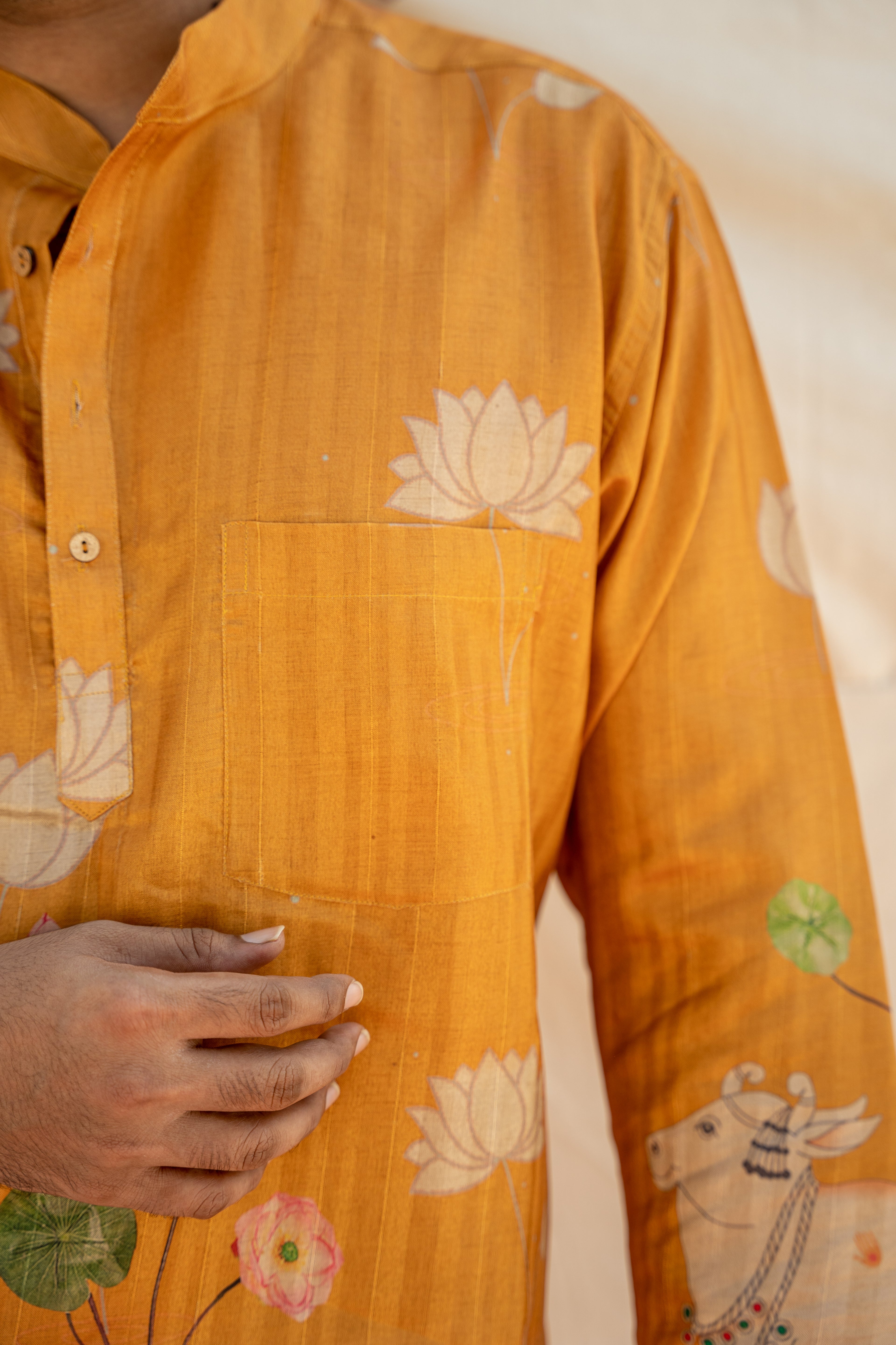 DHRUV - Pichwai Yellow Kurta
