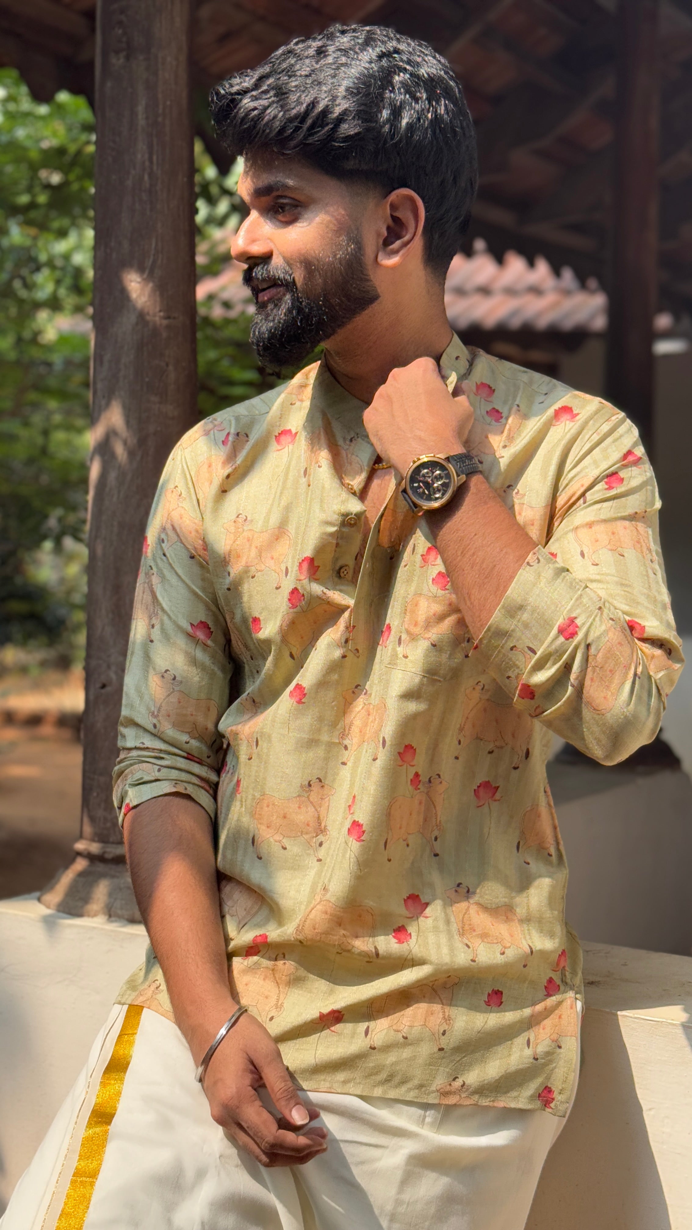 DHRUV - Pichwai Pastel Green