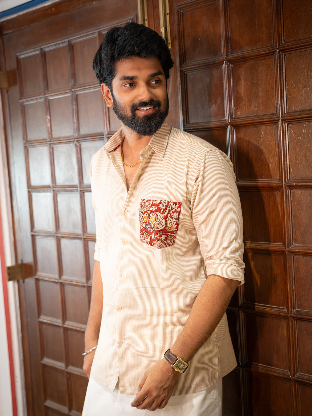 ATHARV- kalamkari detail shirt