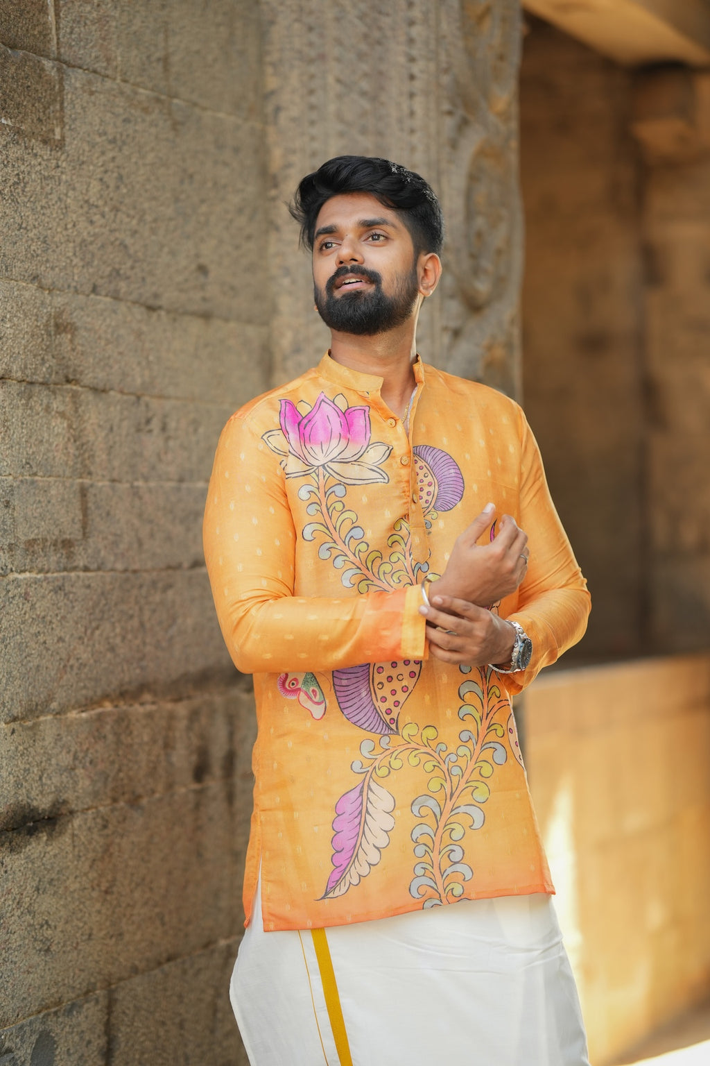DHRUV - Mustard brush Painted Print