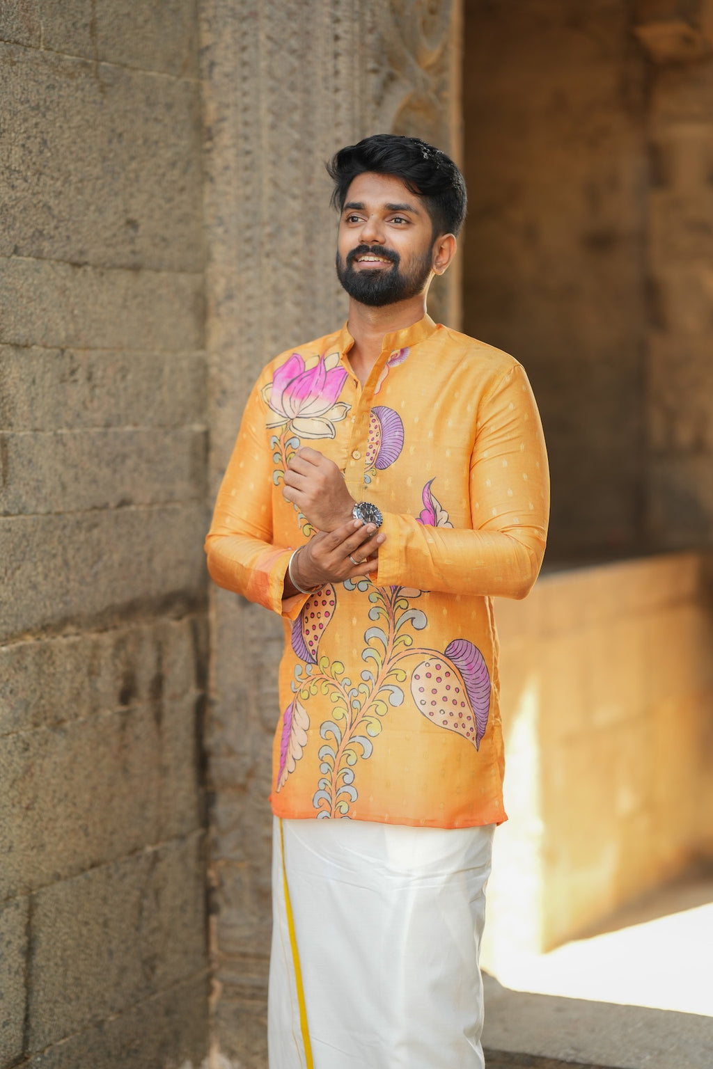 DHRUV - Mustard brush Painted Print