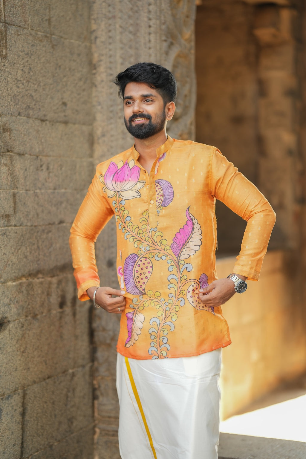 DHRUV - Mustard brush Painted Print