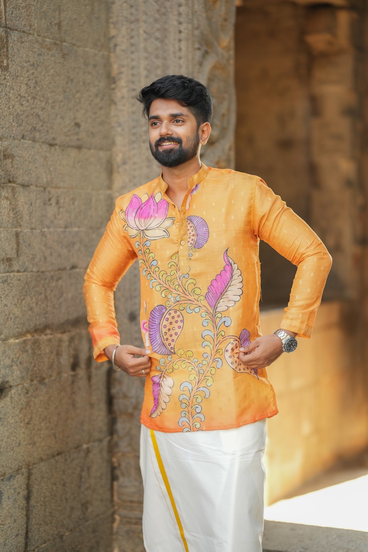 DHRUV - Mustard brush Painted Print