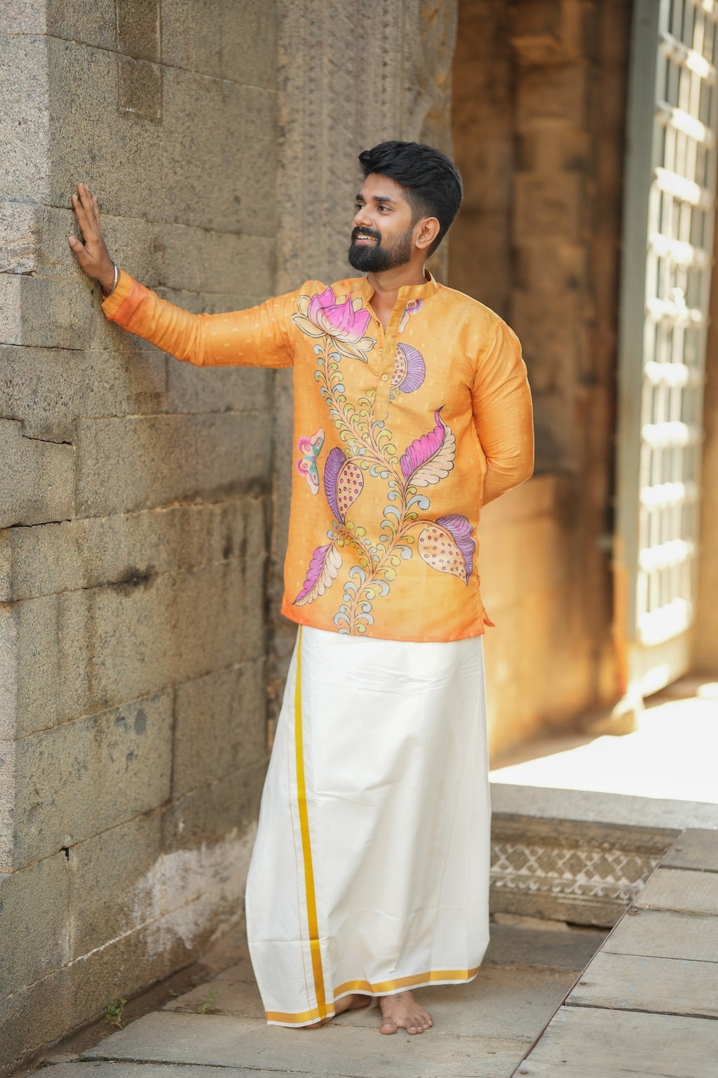 DHRUV - Mustard brush Painted Print