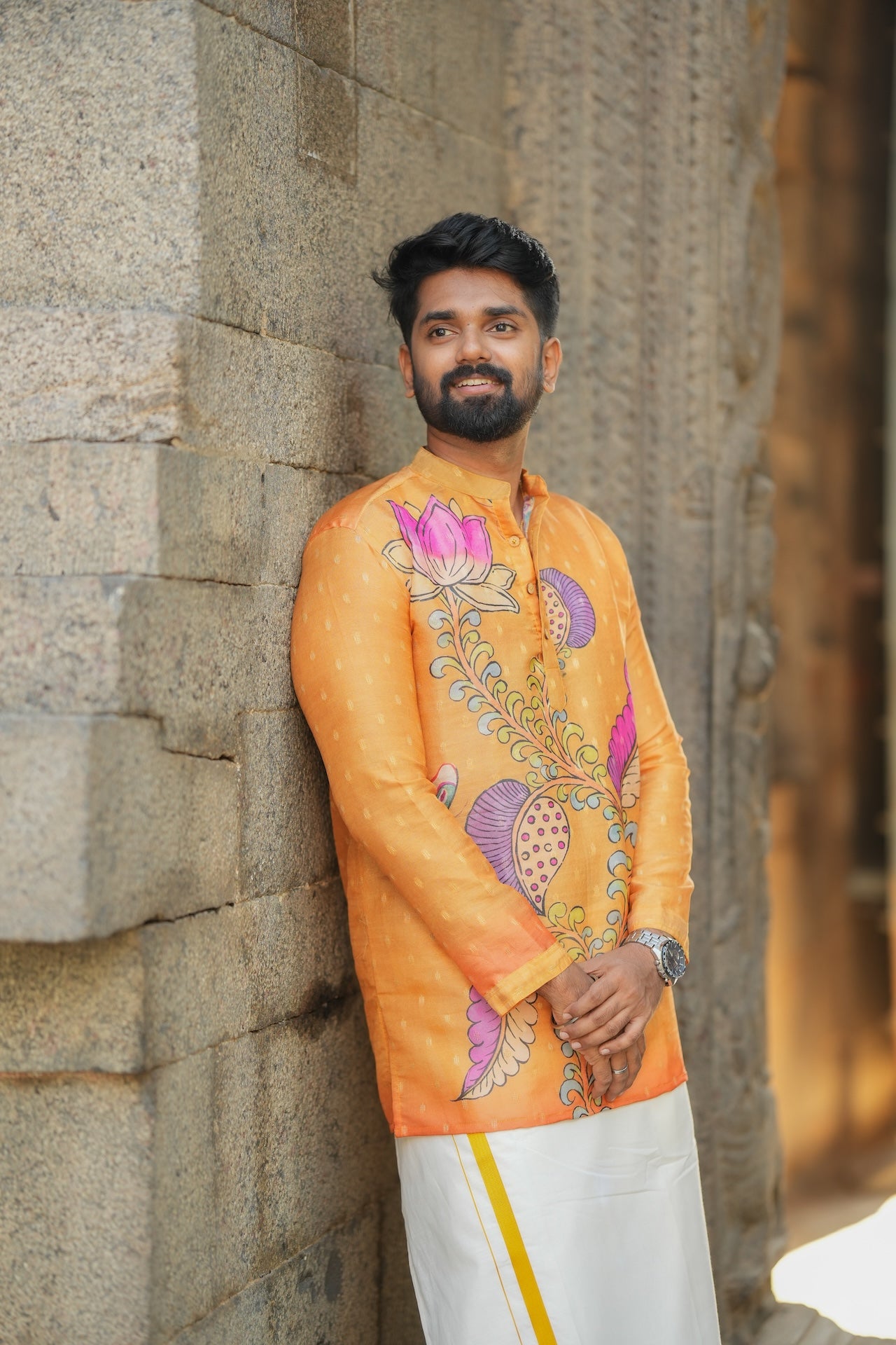 DHRUV - Mustard brush Painted Print