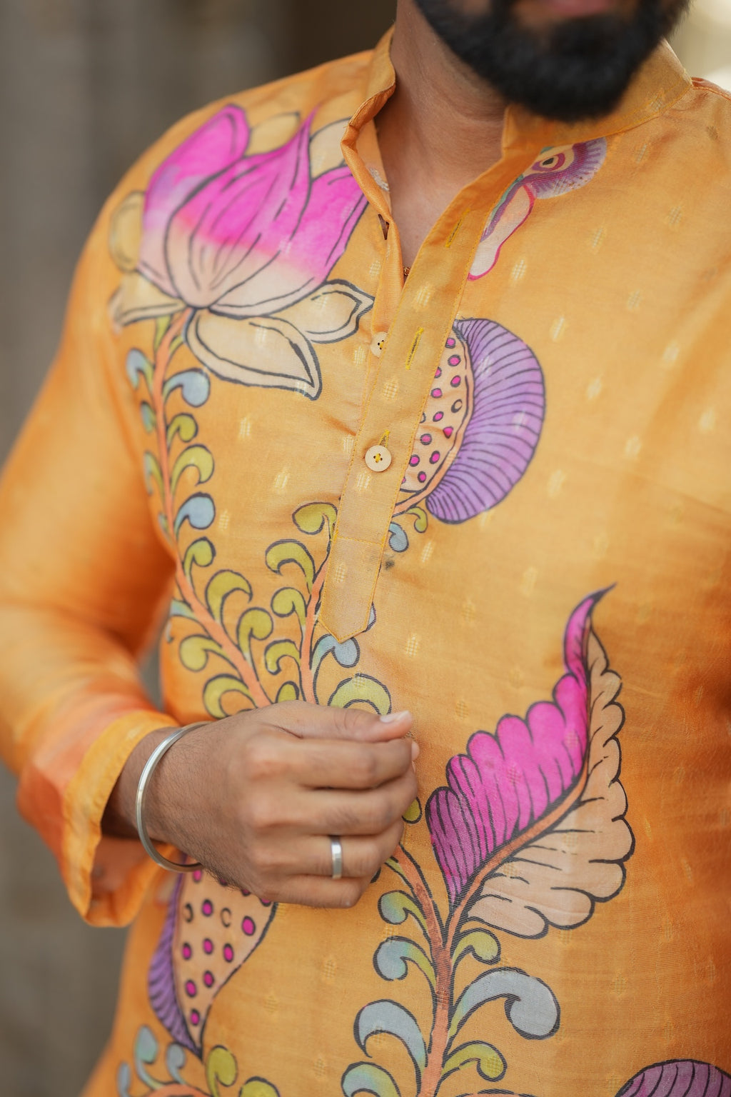 DHRUV - Mustard brush Painted Print