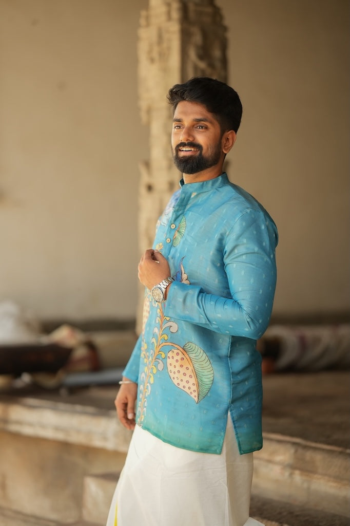 DHRUV - Blue brush Painted Print