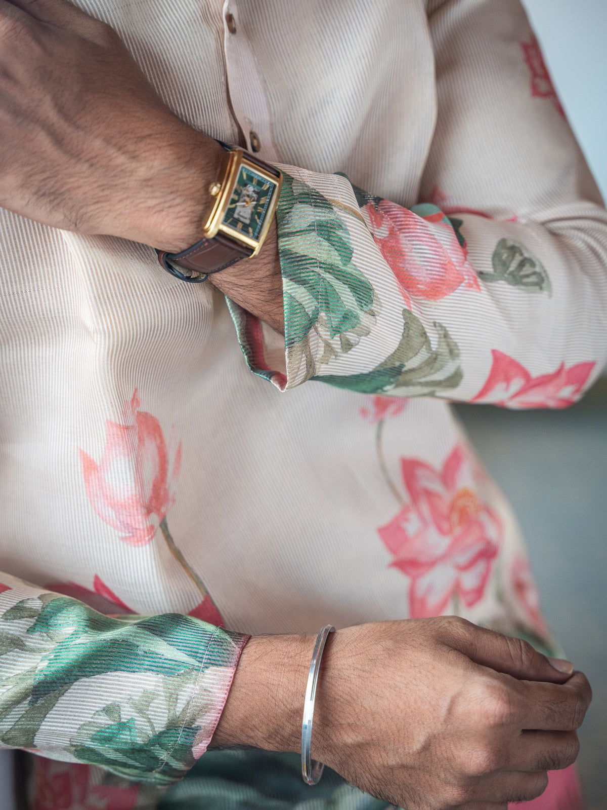 ATHARV - White Pink floral Kurta