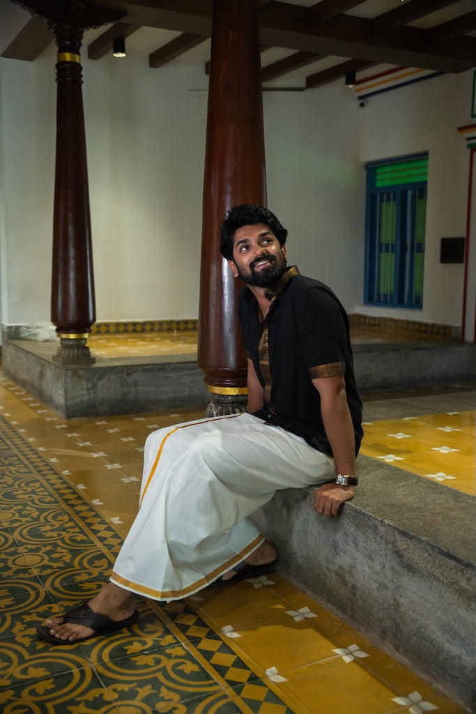 ATHARV - Black Mangalagiri Shirt