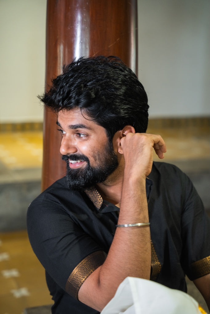 ATHARV - Black Mangalagiri Shirt