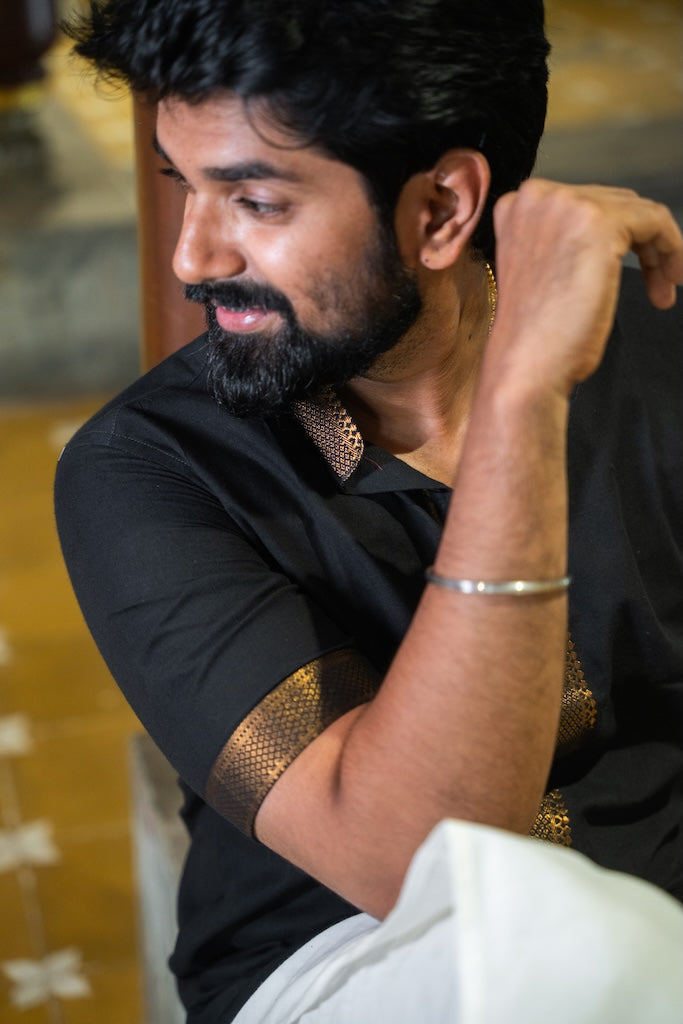 ATHARV - Black Mangalagiri Shirt