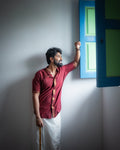 ATHARV - Maroon Mangalagiri Shirt