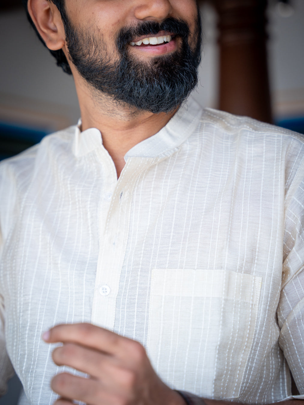 ATHARV - Ivory Handloom Kurta