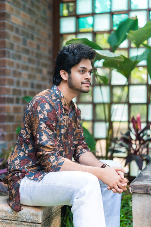 ARYA - Blue Chanderi Kurta