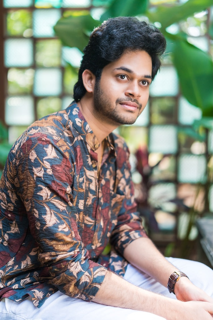 ARYA - Blue Chanderi Kurta
