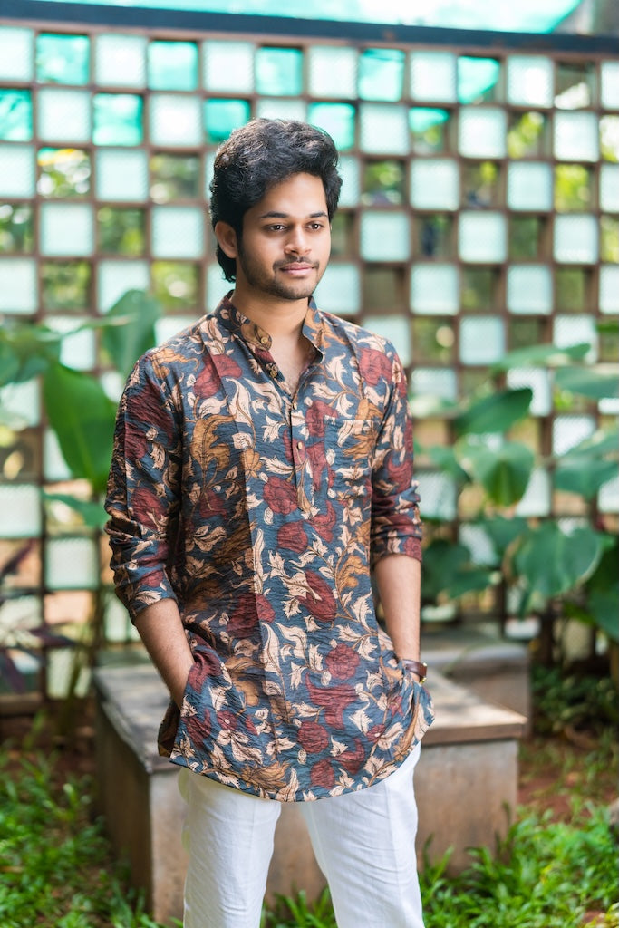 ARYA - Blue Chanderi Kurta