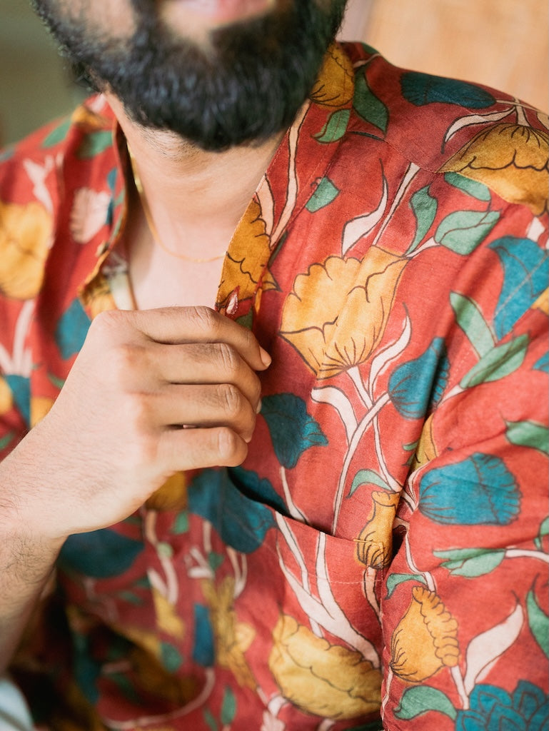 ARYA - Brick Red Chanderi Kurta
