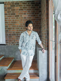 ARYA - Cream Blue linen