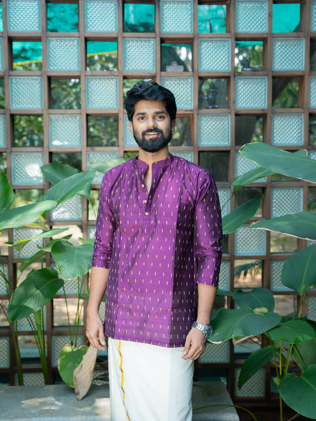 AARAV -Purple Butta Kurta