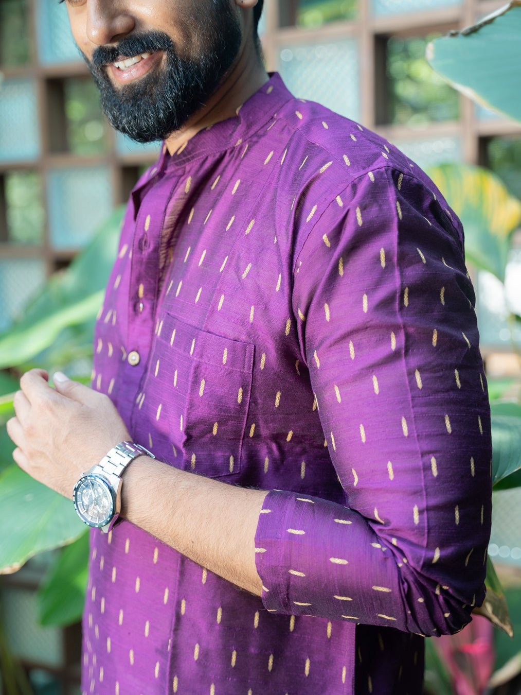 AARAV -Purple Butta Kurta