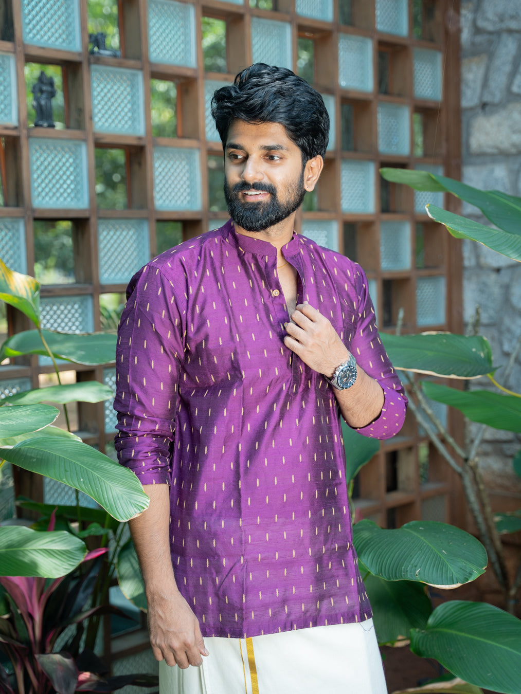 AARAV -Purple Butta Kurta