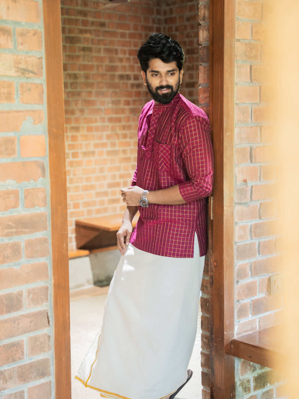 AARAV - Pink Checks Kurta