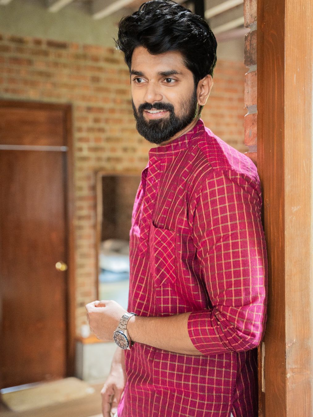 AARAV - Pink Checks Kurta