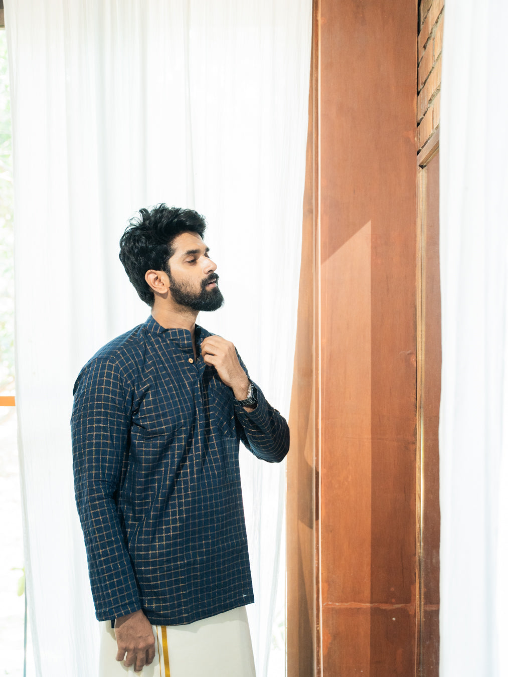 AARAV - Navy Blue Checks