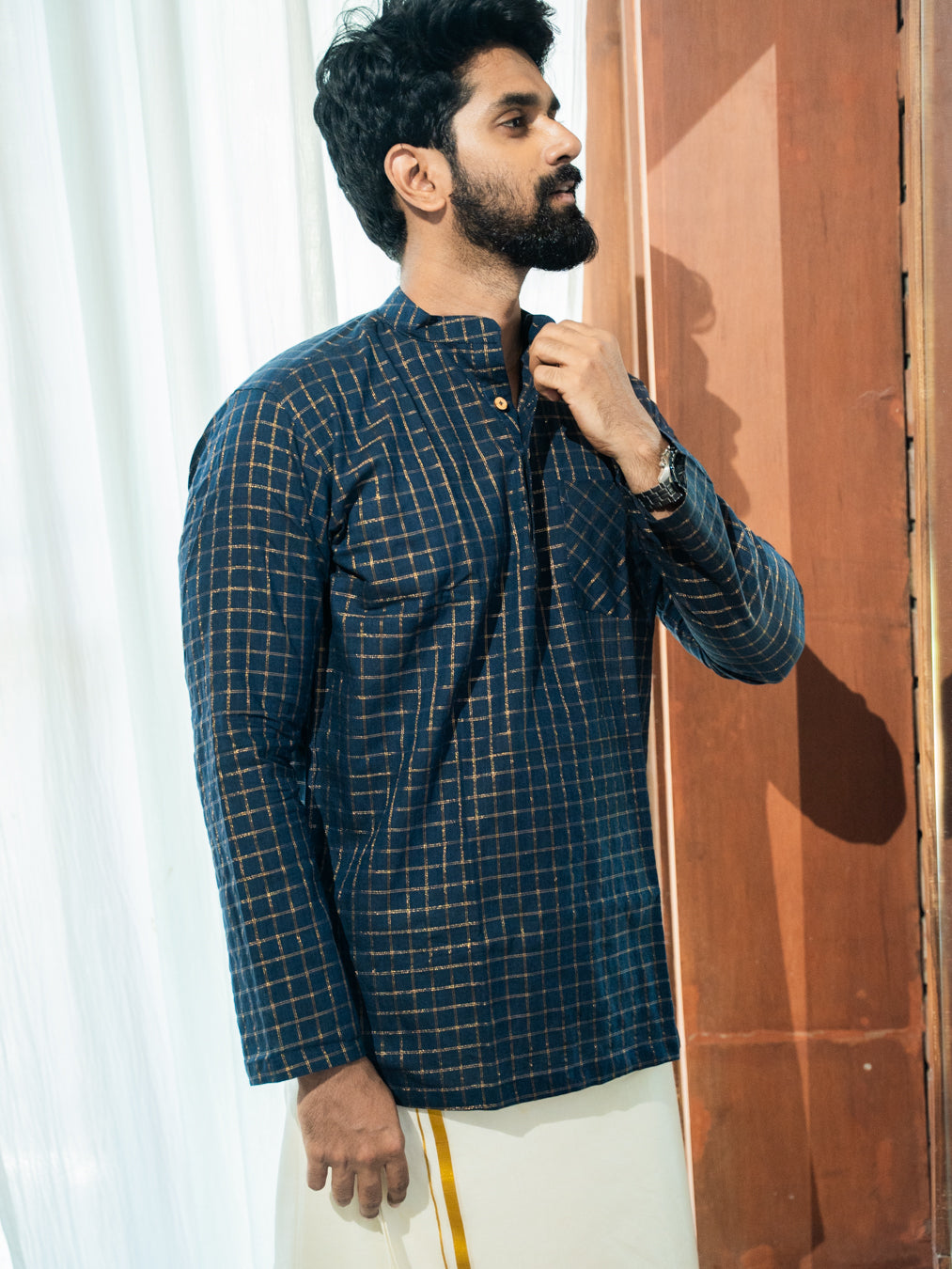 AARAV - Navy Blue Checks