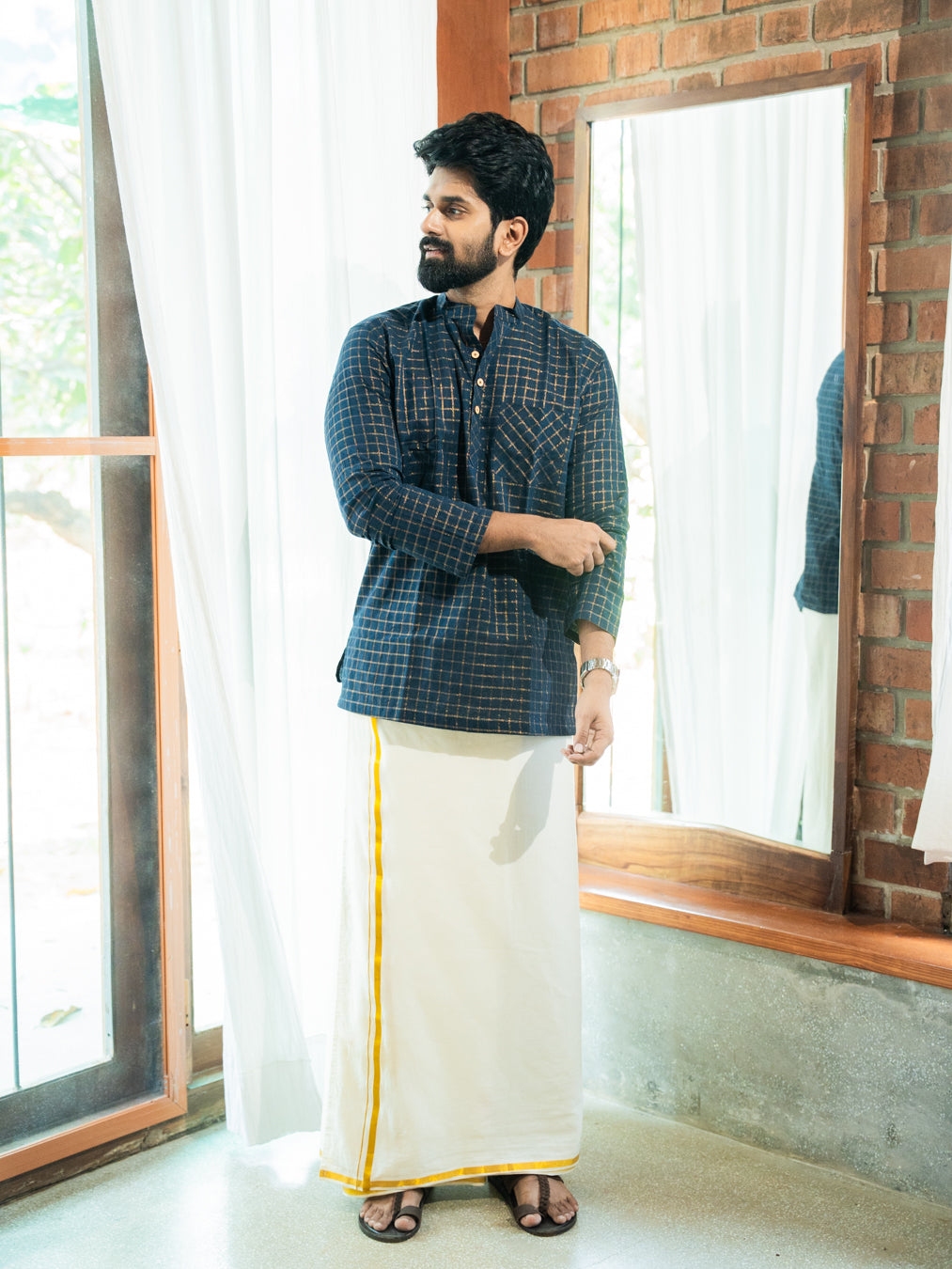 AARAV - Navy Blue Checks