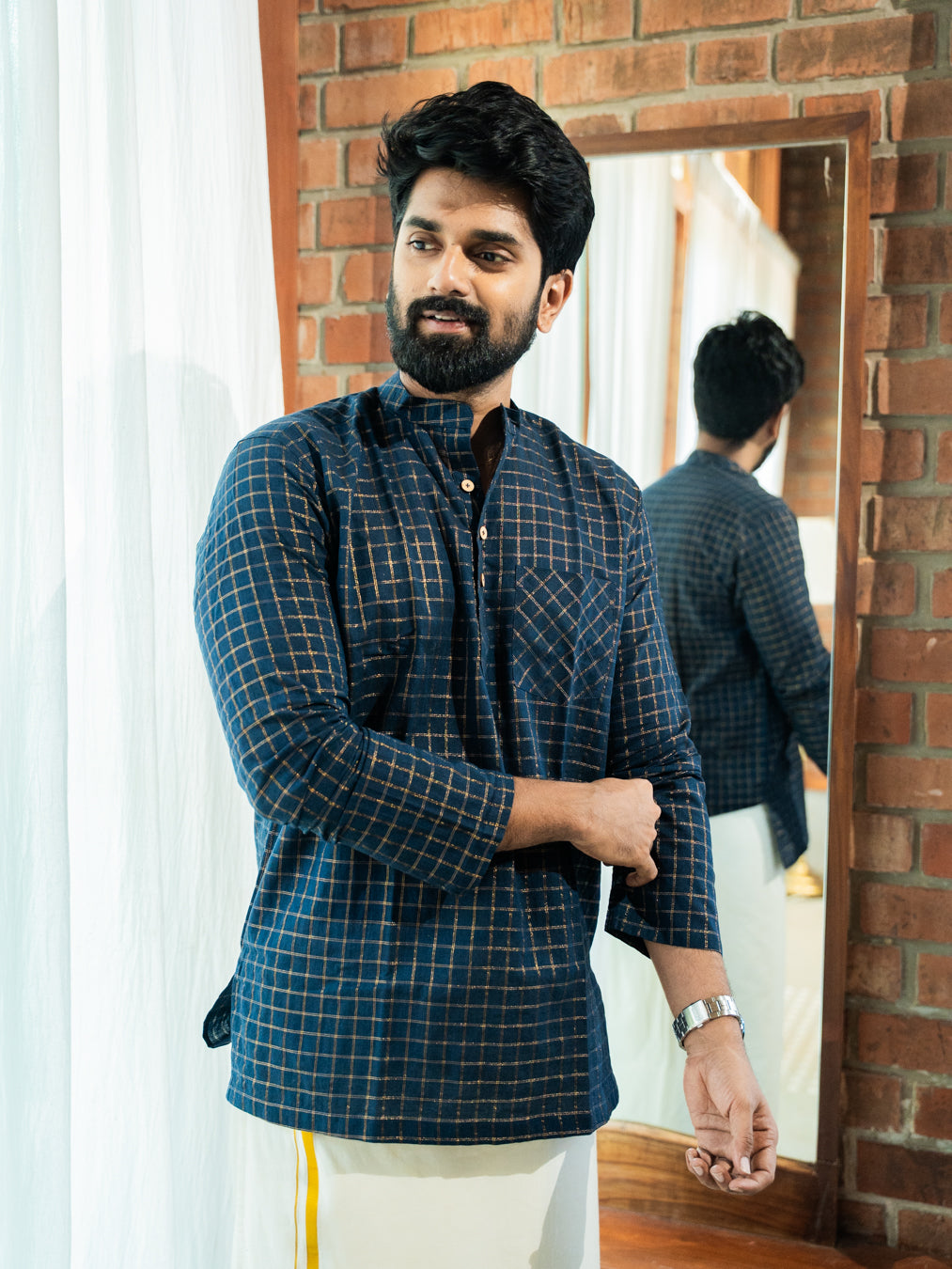 AARAV - Navy Blue Checks