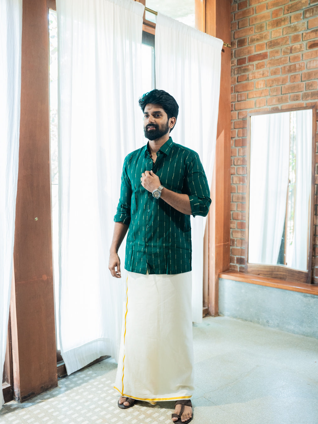AARAV - Green Stripe Shirt