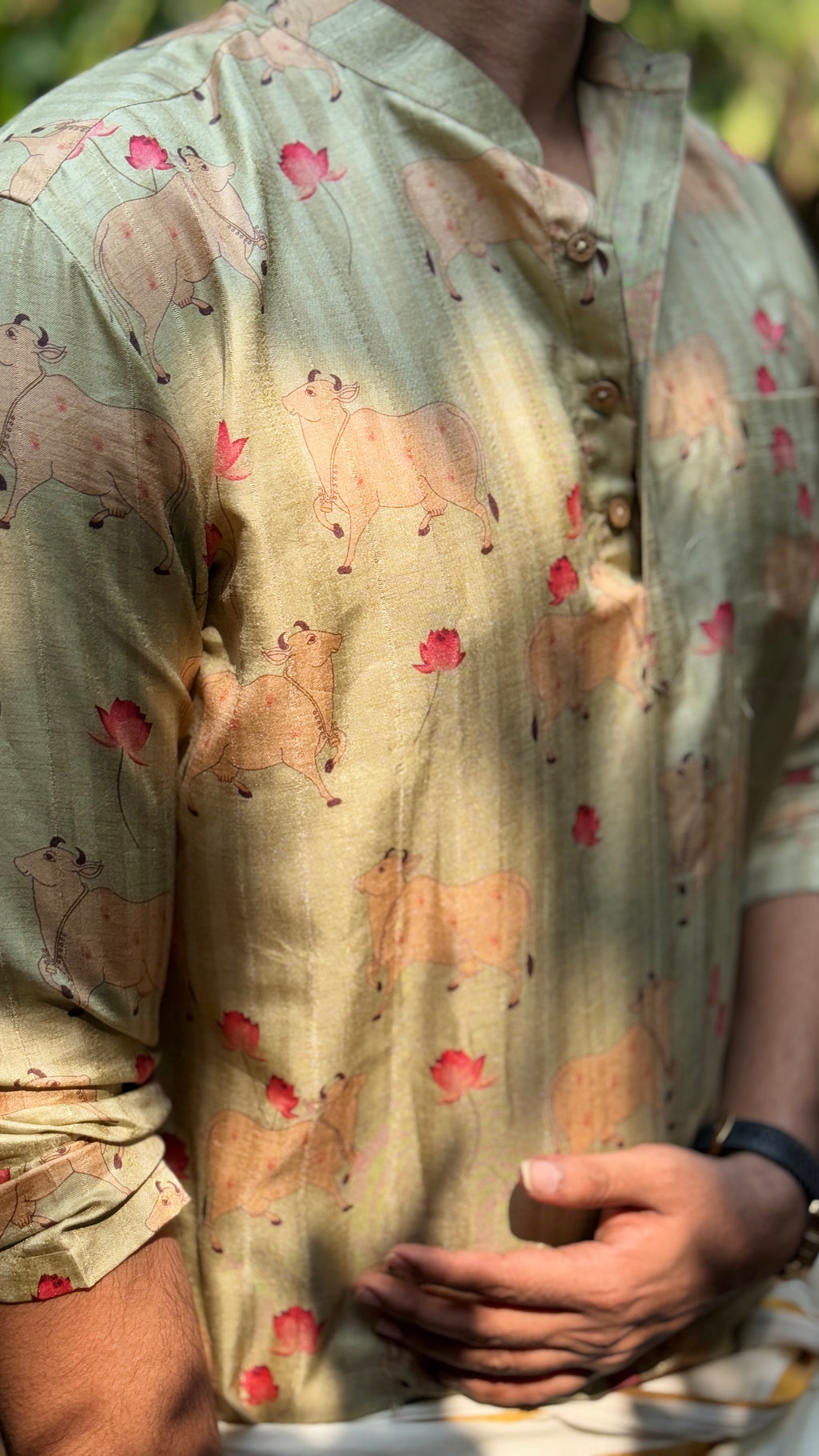 DHRUV - Pichwai Pastel Green