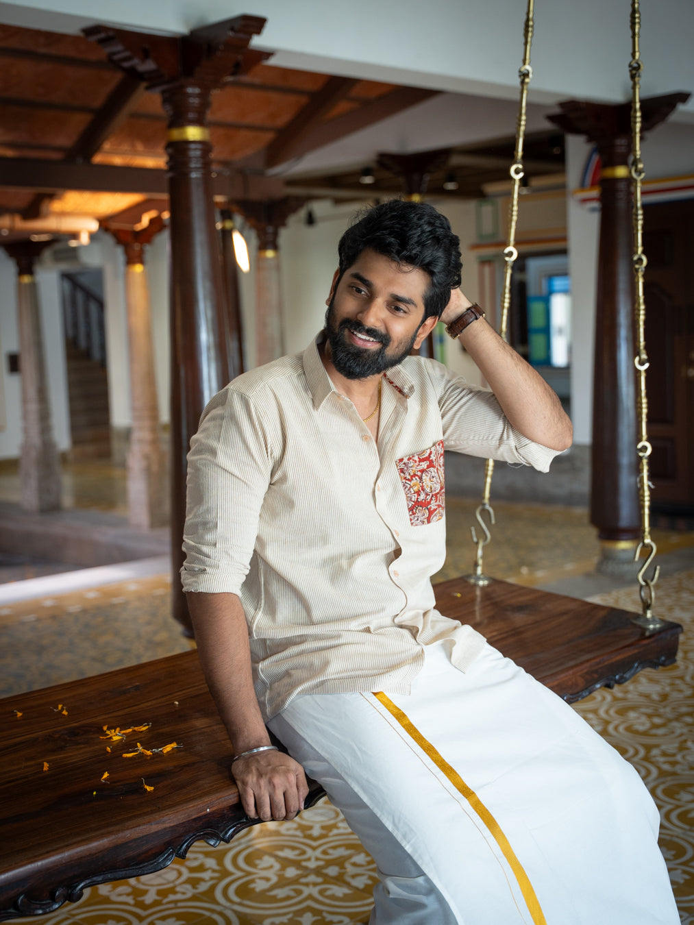 ATHARV- kalamkari detail shirt