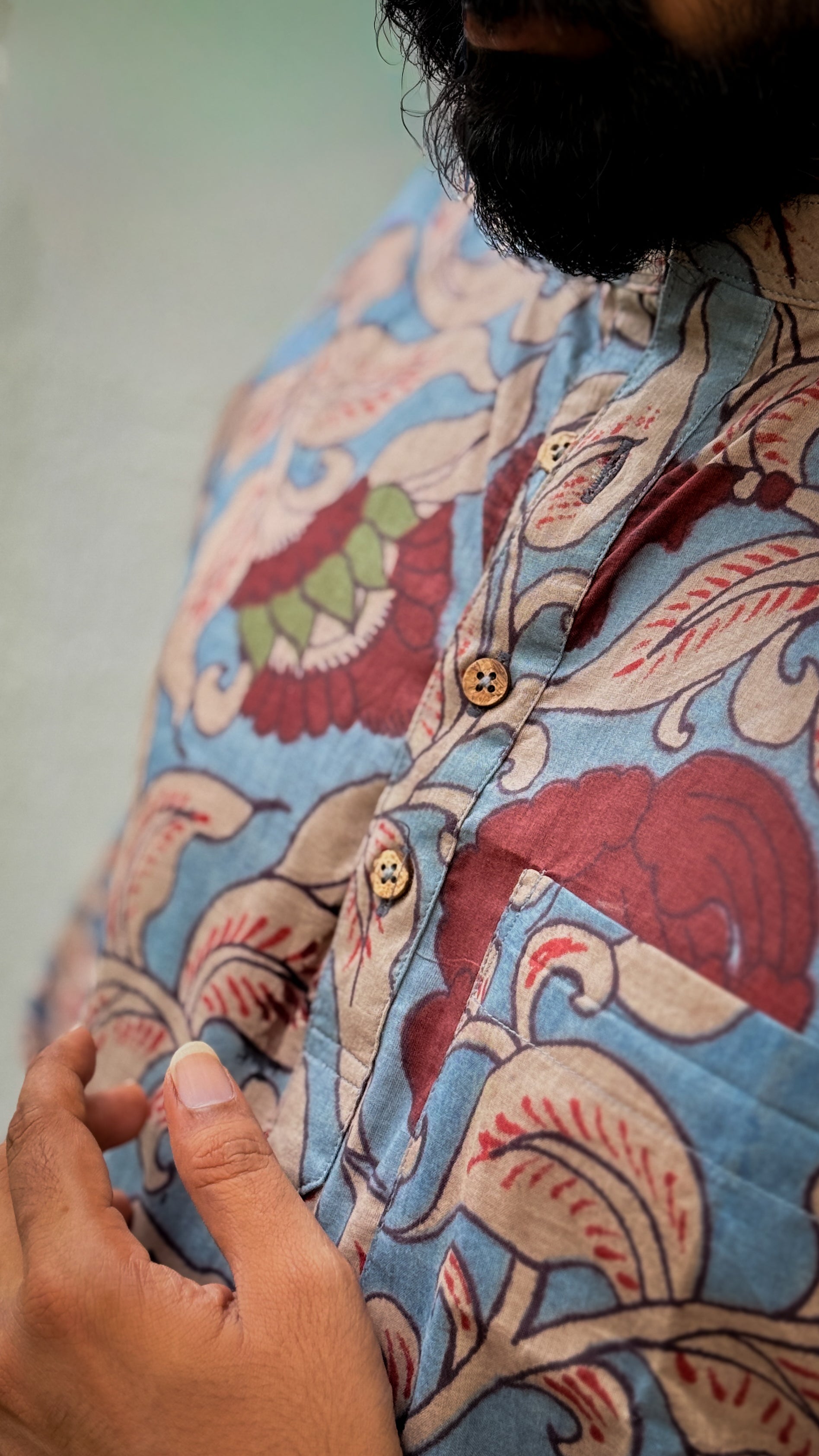 ARSH -  Light Blue Kalamkari