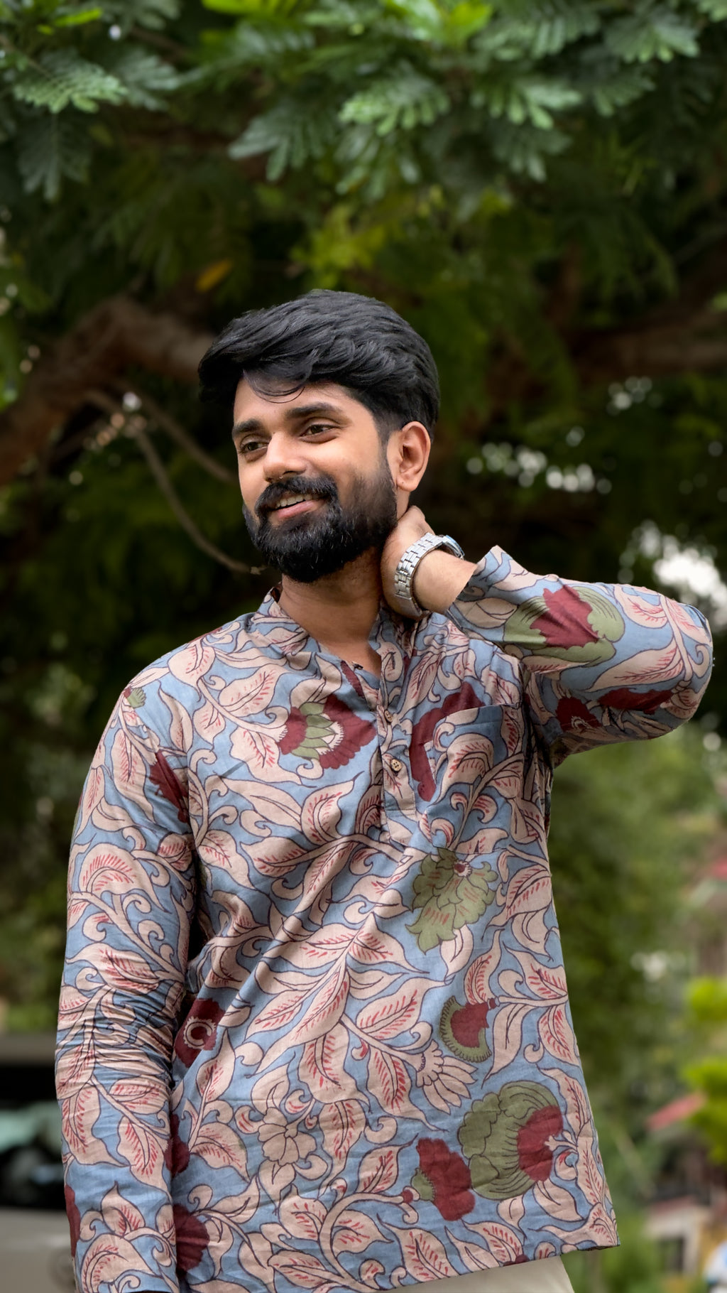 ARSH -  Light Blue Kalamkari