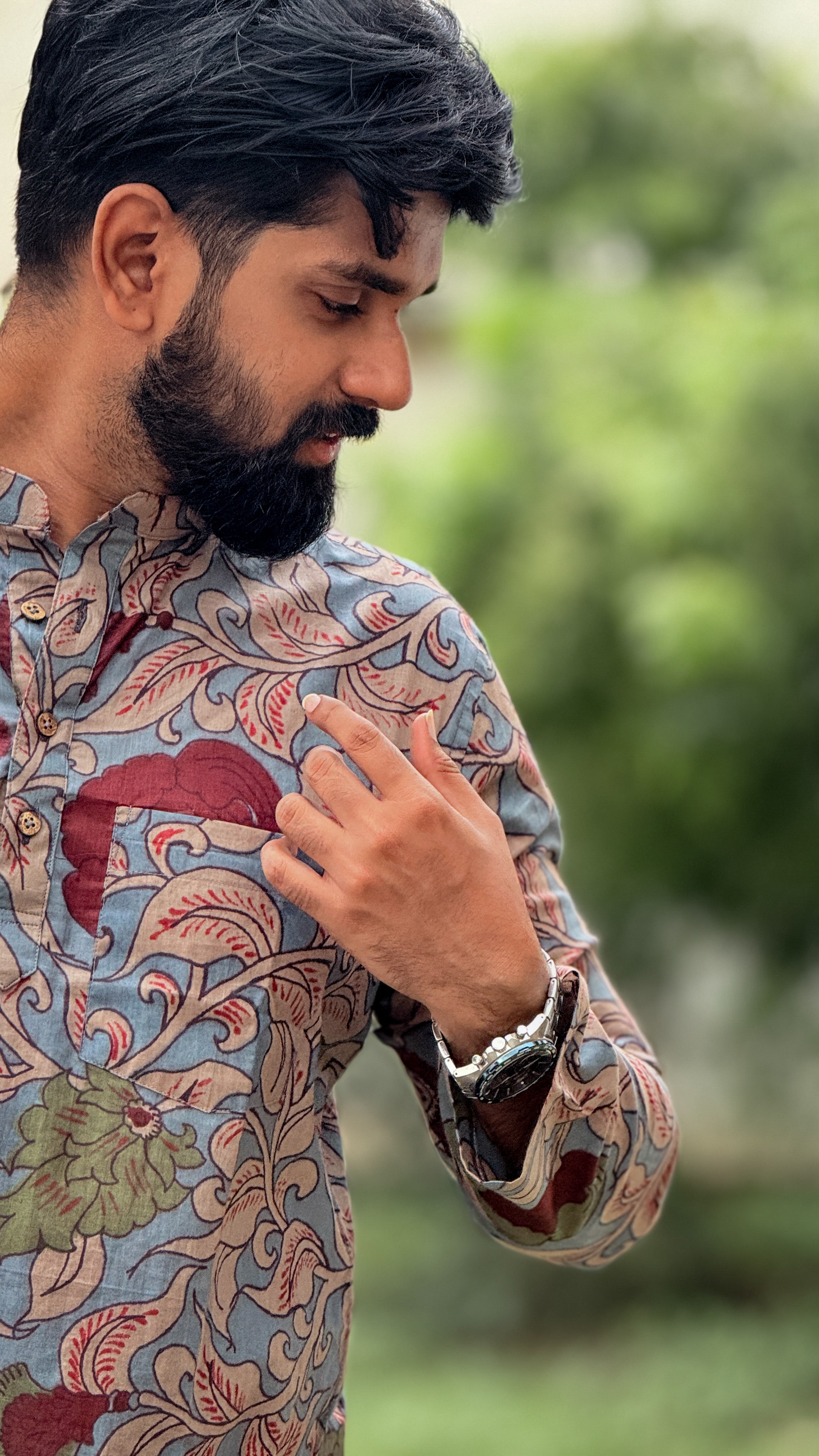 ARSH -  Light Blue Kalamkari