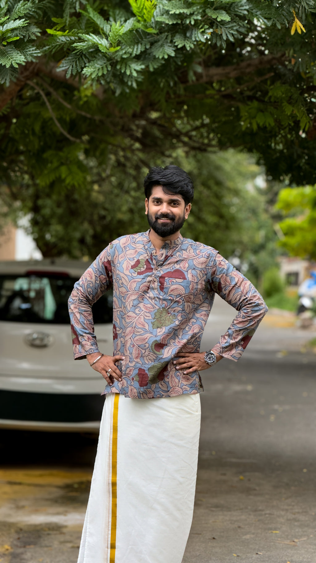 ARSH -  Light Blue Kalamkari